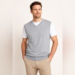 Brooks Brothers Supima Cotton Sweater Vest – Men’s Medium – Gray